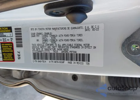 2023 Toyota Tacoma Sr V6 z USA, uszkodzony, nr VIN 3TYCZ5AN6PT137773